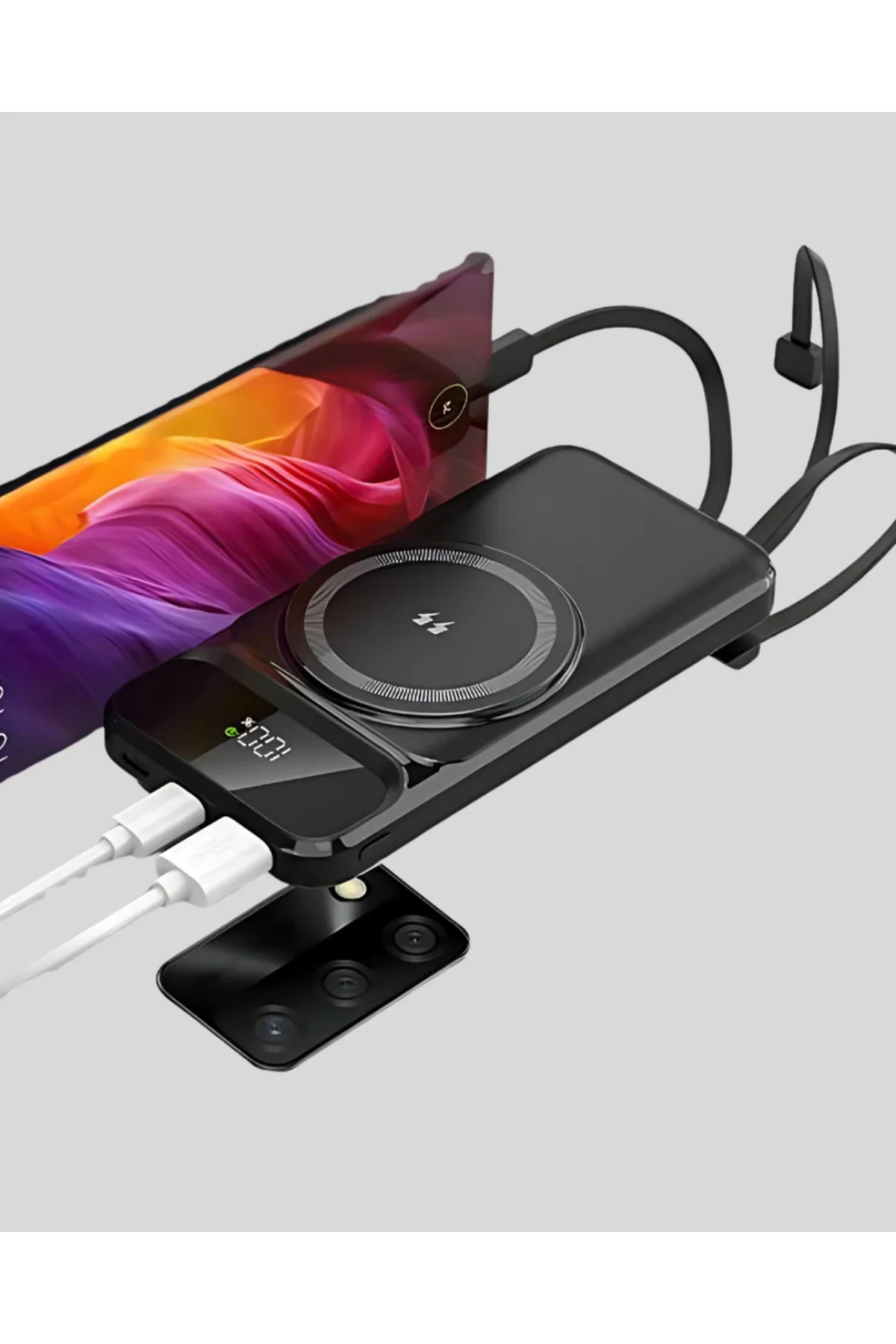 Kablosuz 15W Şarj Destekli 10000 mAh Taşınabilir Powerbank – Hızlı Şarj Özellikli