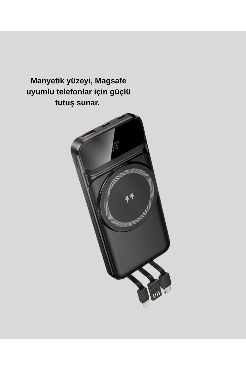 Kablosuz 15W Şarj Destekli 10000 mAh Taşınabilir Powerbank – Hızl