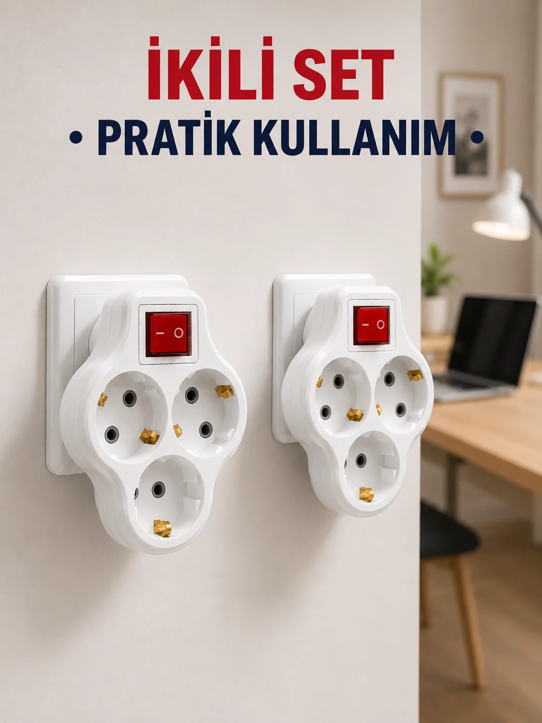 Kablosuz 3’lü Priz Çoklayıcı Açma Kapama Anahtarlı Duvar Tipi 2 Adet Set Fiyatı, Yorumları ve Özellikleri