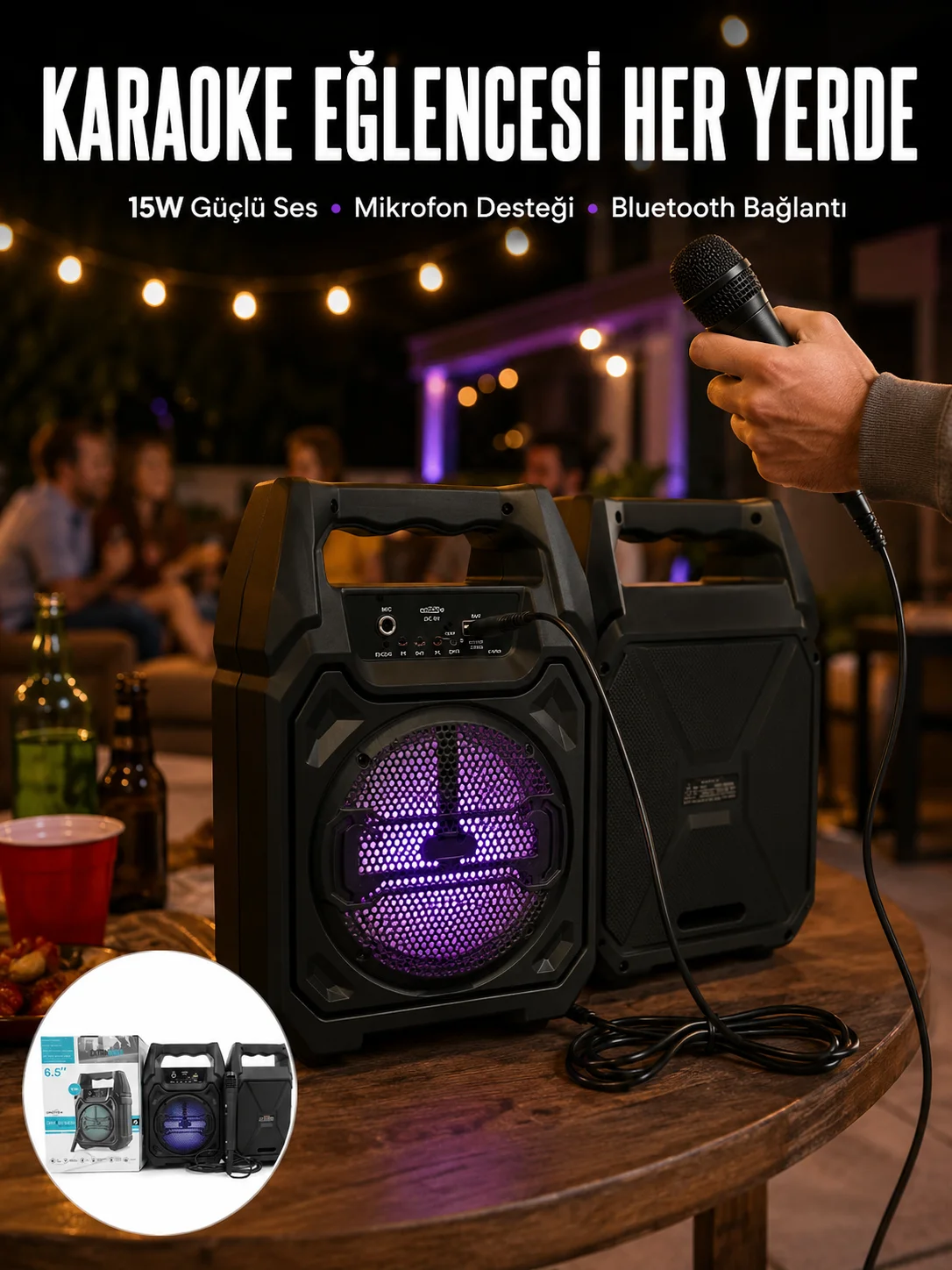 Kablosuz 6.5 İnç TWS Bluetooth Hoparlör Yeni Nesil