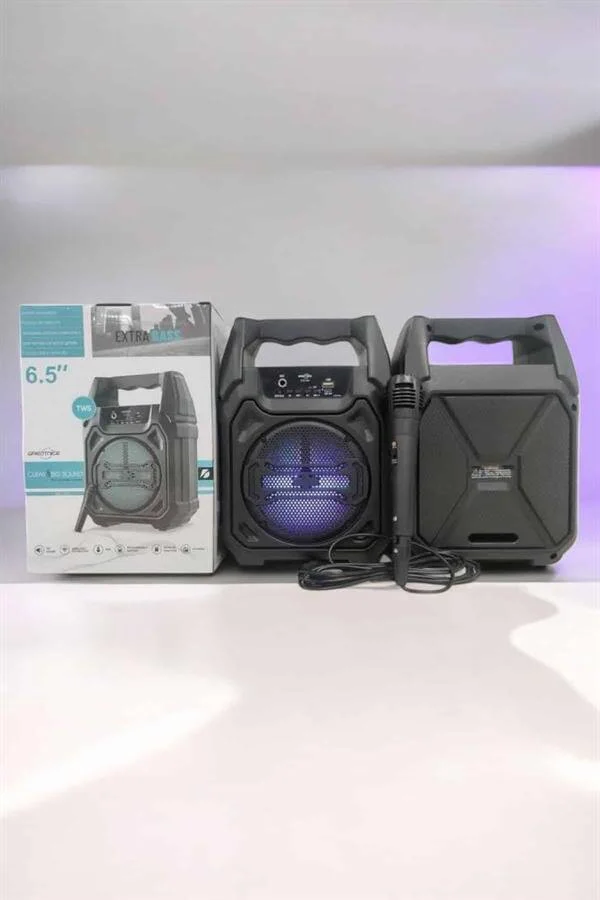 Kablosuz 6.5 İnç TWS Bluetooth Hoparlör - 15W Güç, 1200mAh Pil, FM Radyo, TF Kart ve Mikrofon Desteği
