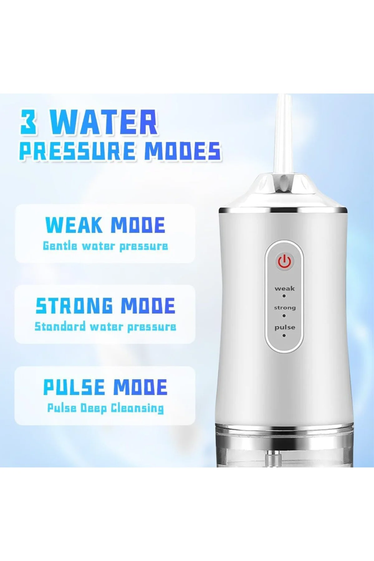 Kablosuz Ağız Duşu, Su Flosser Elektrikli, 3 Mod ve 4 Başlıklı, Ağız Duşu, Test Birincisi