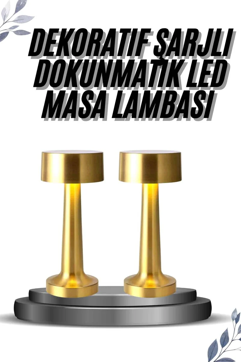 Kablosuz Altın Dokunmatik Masa ve Gece Lambası - Şık LED Aydınlatma