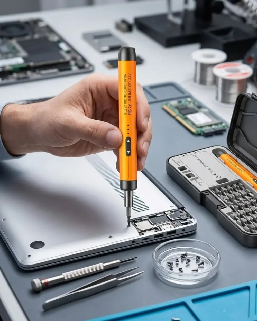 Kablosuz Alüminyum Gövdeli Elektrikli Tornavida 38 Uçlu Teknik Se