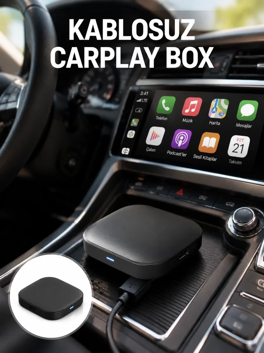 Kablosuz Android Auto Dönüştürücü Yeni Nesil 5.8GHz WiFi Destekli