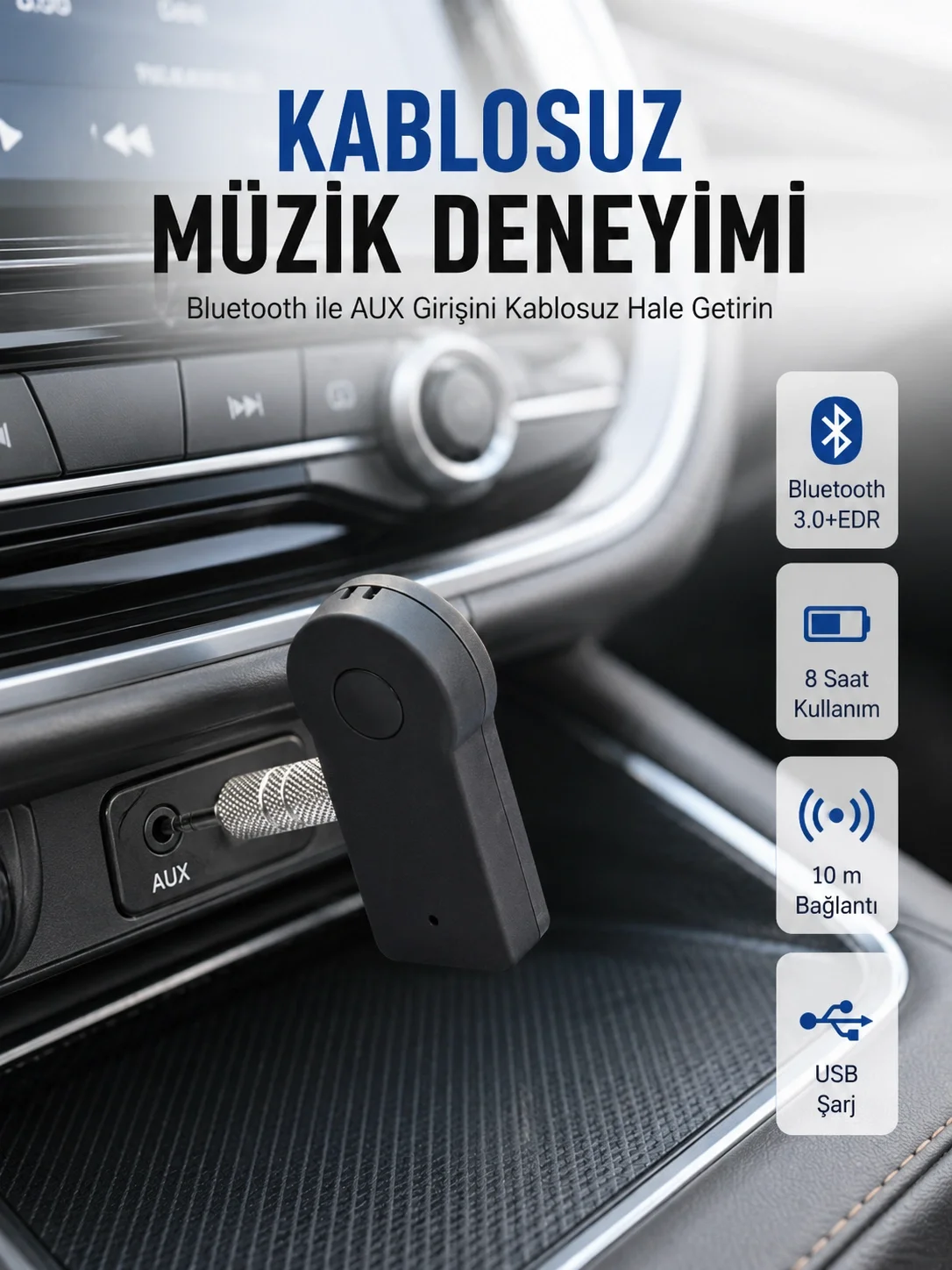 Kablosuz Bağlantı ile Müzik ve Görüşme Araç Kiti