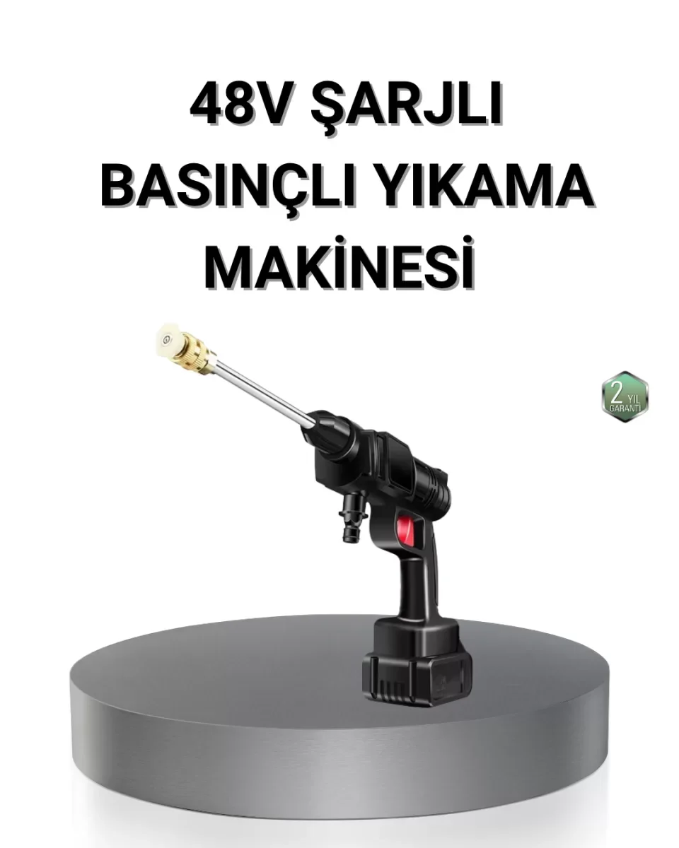 Kablosuz Basınçlı Yıkama Makinesi – 48V Güçlü Motor, 2 Pil ve Köpük Hazneli - Lisinya