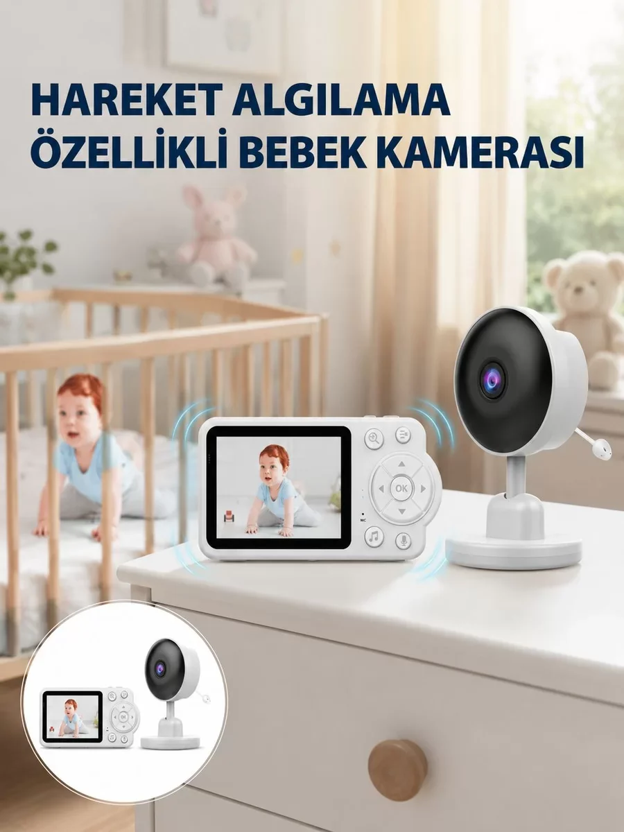 Kablosuz Bebek İzleme Kamerası - Gece Görüşlü ve Yeni Nesil Özellikli