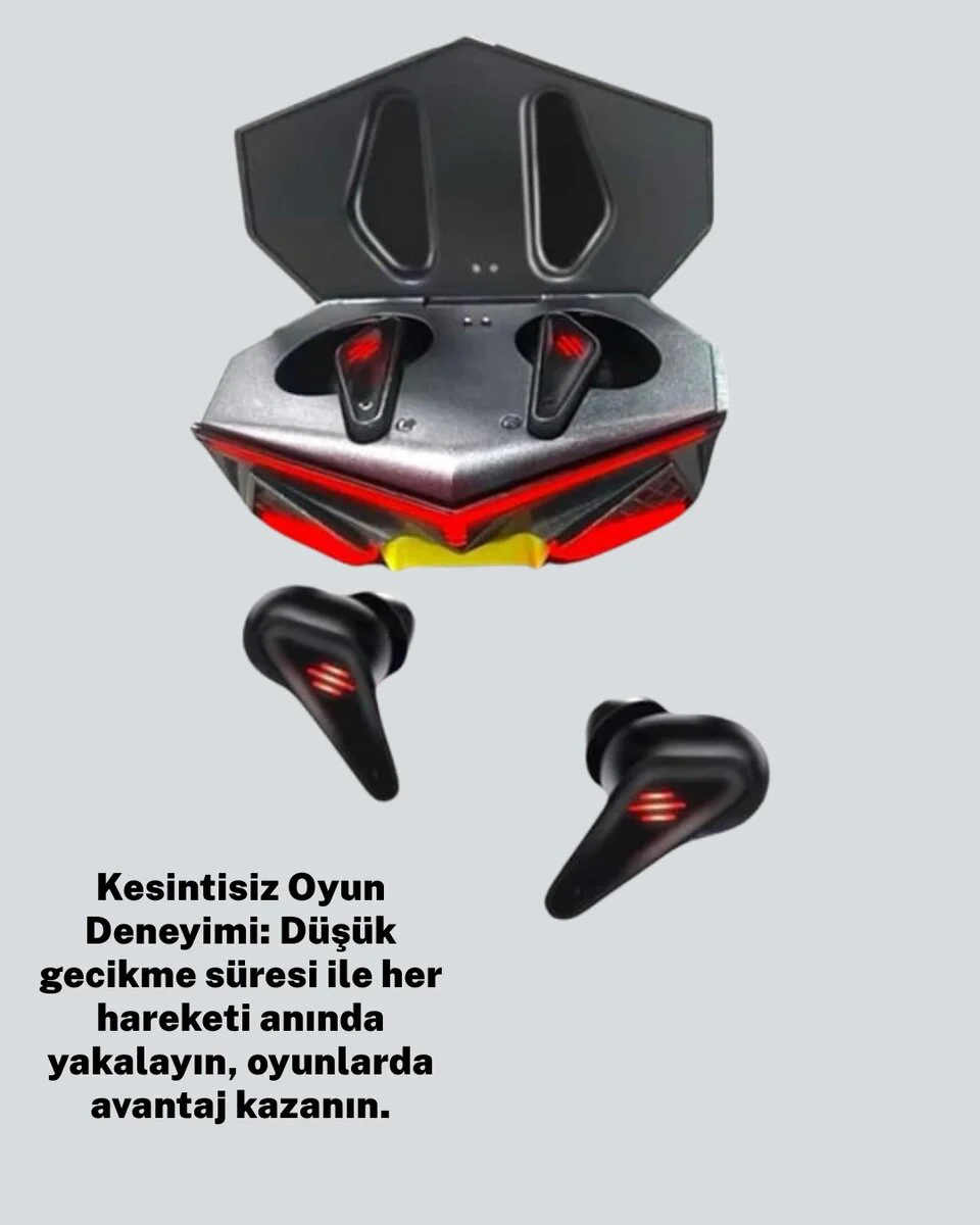 Kablosuz Bluetooth 5.0 Metal Kasa Gaming Kulaklık - Düşük Gecikmeli Oyun ve Spor Performansı
