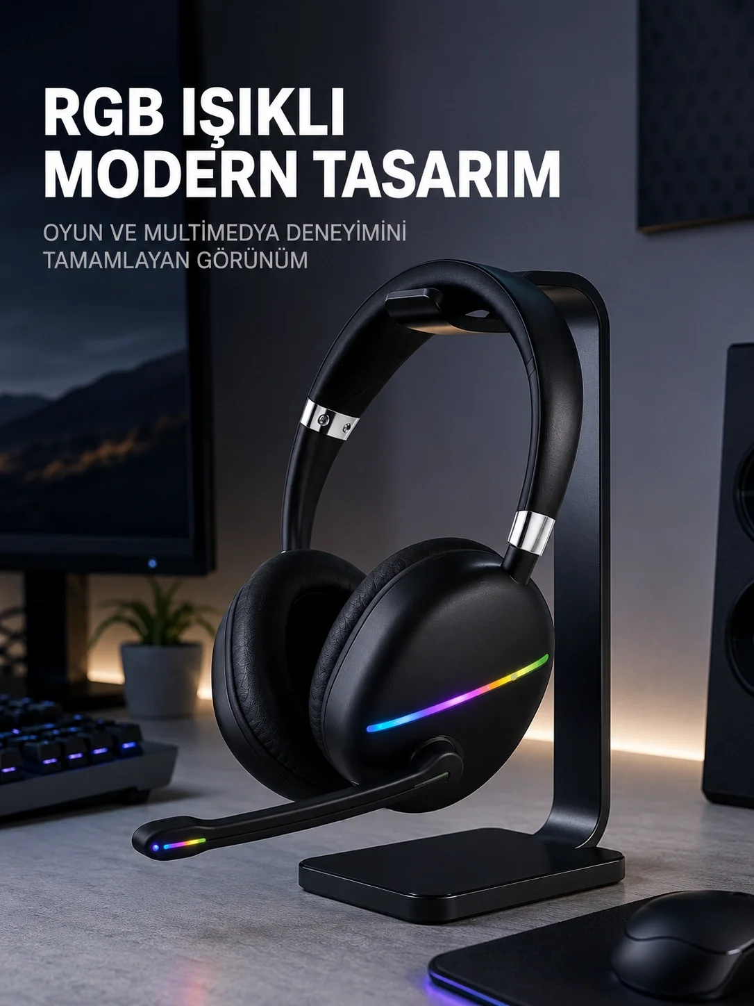 Kablosuz Bluetooth 5.0 Kulaklık RGB Işıklı Tasarım Fiyatı, Yorumları ve Özellikleri