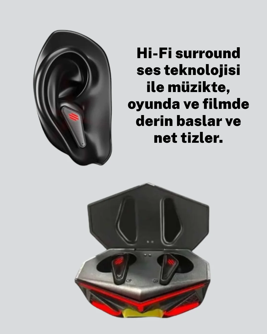 Kablosuz Bluetooth 5.0 Metal Kasa Gaming Kulaklık Yeni Nesil
