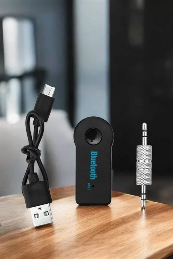 Kablosuz Bluetooth Aux Araç Kiti Siyah Hafıza Kartlı - Lisinya