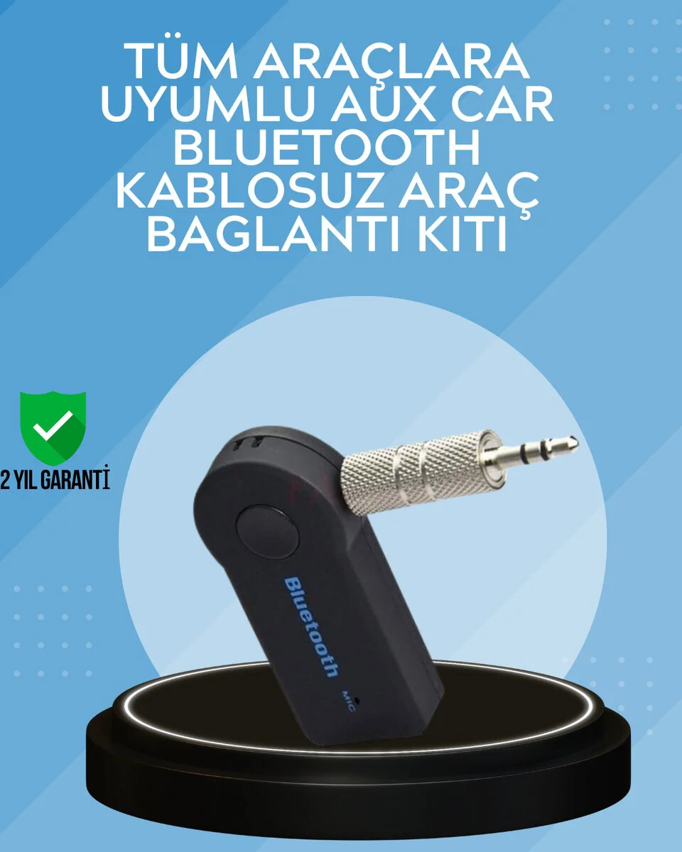 Kablosuz Bluetooth AUX Araç Kiti - Araç İçi Müzik ve Görüşme Çözümü