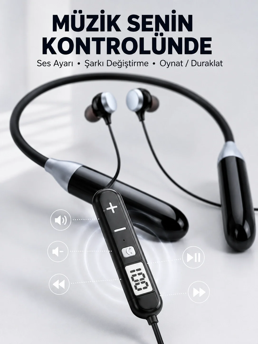 Kablosuz Bluetooth Boyun Kulaklığı Mikrofonlu Müzik Dinleme Çağrı Cevaplama Ses Kontrollü Kulak İçi Kulaklık Fiyatı, Yorumları ve Özellikleri