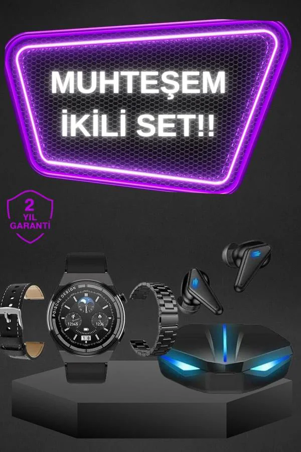 Kablosuz Bluetooth Bağlantılı Kulaklık ve Dokunmatik Ekran Akıllı Saat Arama Cevaplama Kablosuz Bluetooth Bağlantılı Kulaklık ve Dokunmatik Ekran Akıllı Saat Arama Cevaplama