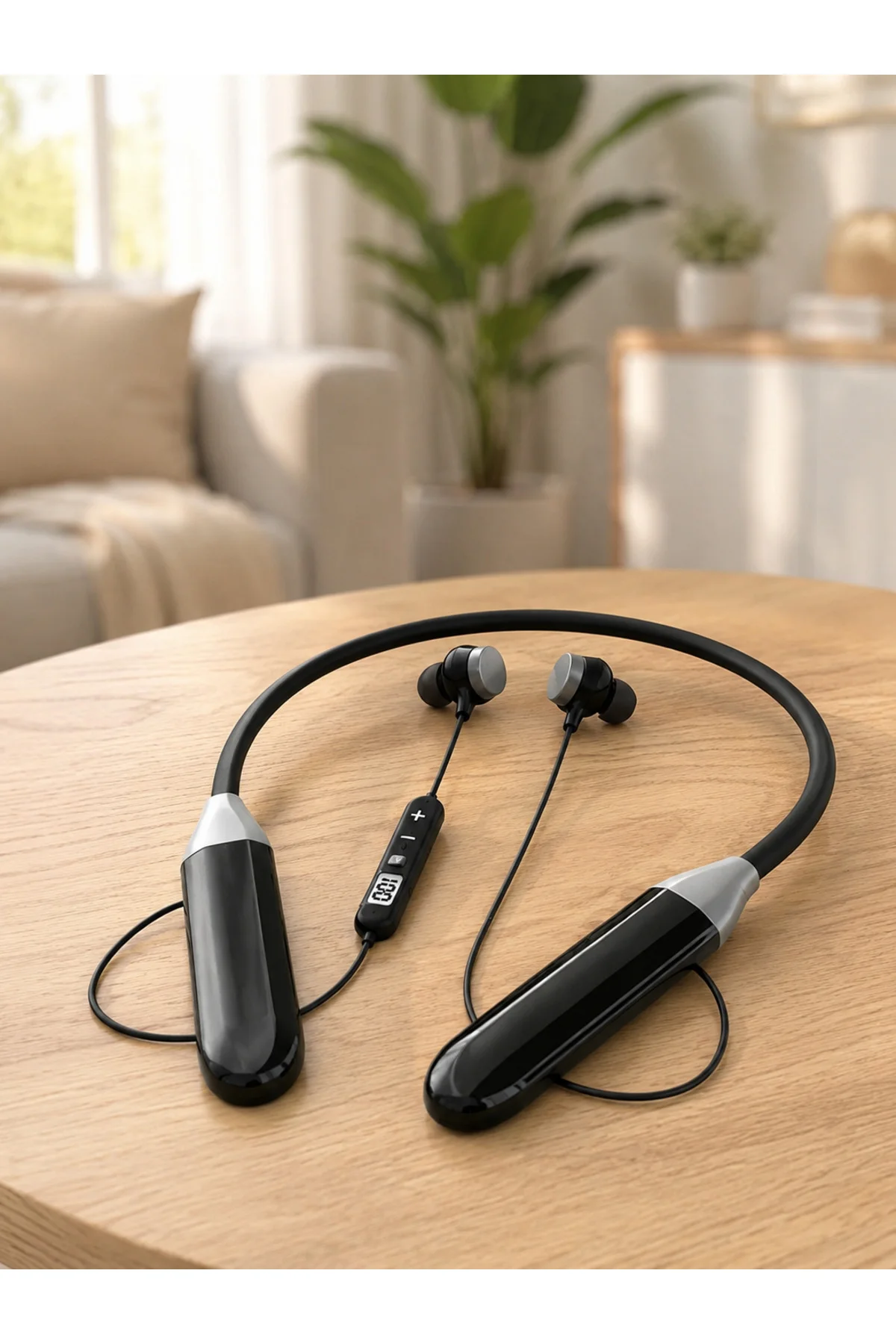 Kablosuz Bluetooth Boyun Kulaklığı Mikrofonlu Müzik Dinleme Çağrı Cevaplama Ses Kontrollü Kulak İçi - Görsel 5