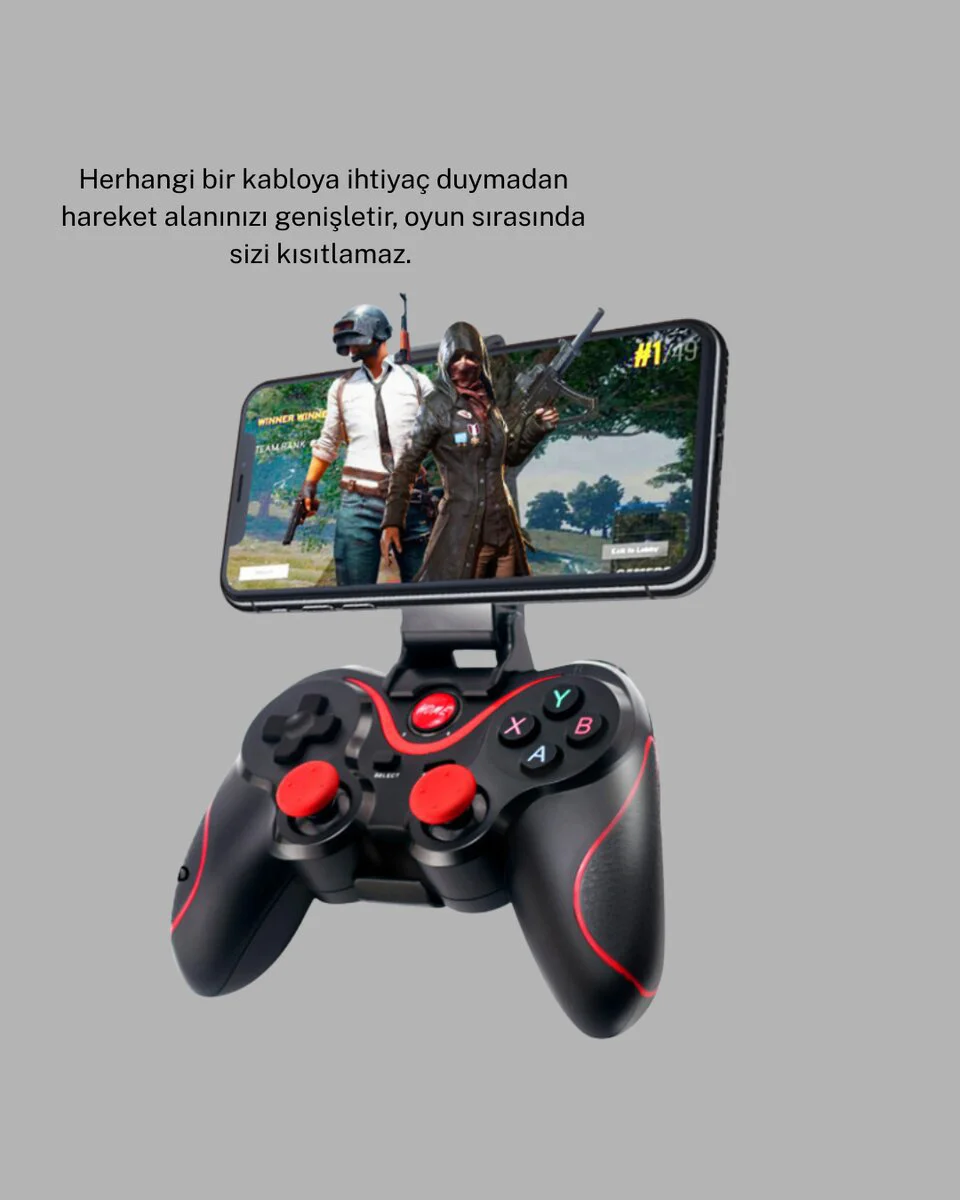 Kablosuz Bluetooth Gamepad - TV PC Telefon Uyumlu Ergonomik Kumanda