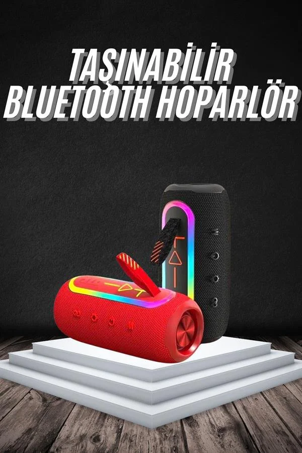 Kablosuz Bluetooth Hoparlör - Uzun Pil Ömrü, Şarj Edilebilir ve Android/IOS Uyumlu Renkli Tasarım