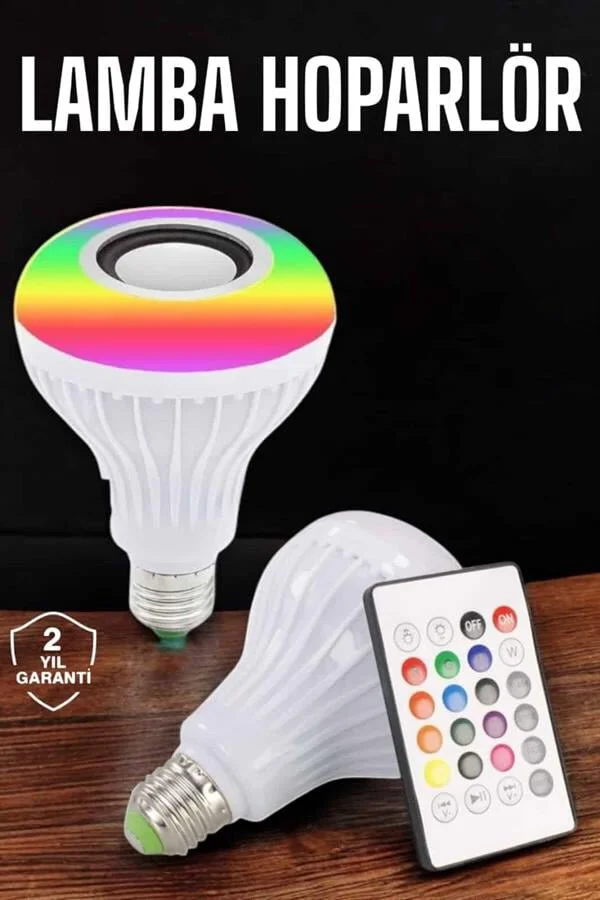Kablosuz Bluetooth Hoparlör Led Lamba - Akıllı Işık ve Ses Çözümü