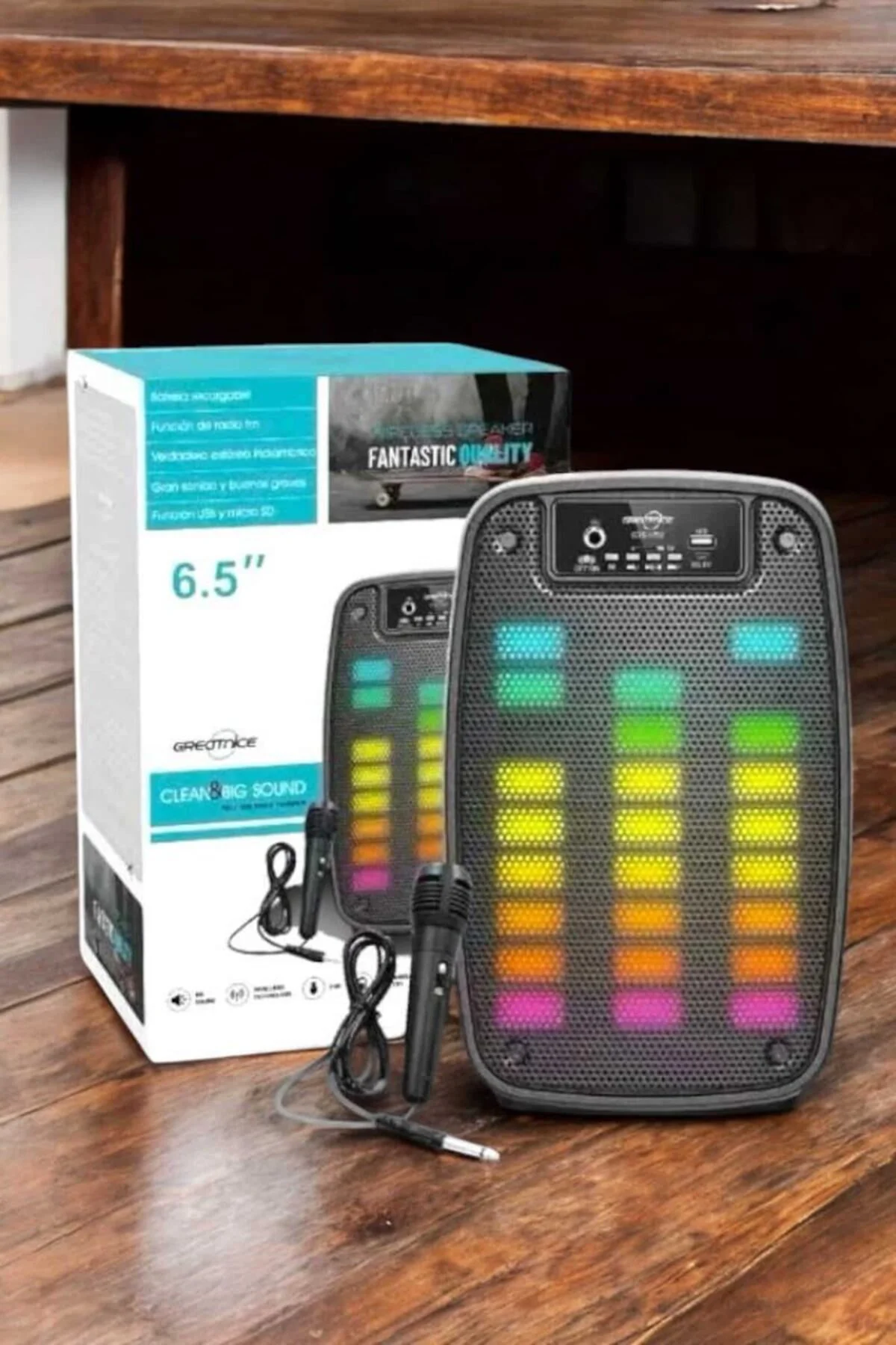 Kablosuz Bluetooth Hoparlör Taşınabilir 6.5 inç LED Işık Kareoke Fiyatı, Yorumları ve Özellikleri