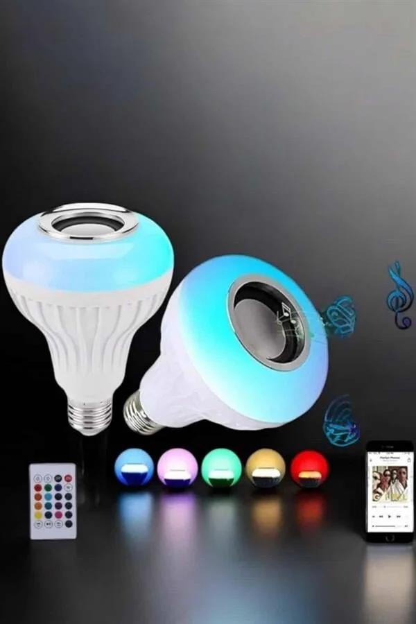 Kablosuz Bluetooth Hoparlör Led Lamba - Akıllı Işık ve Ses Çözümü