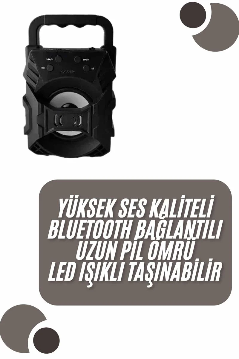 Kablosuz Bluetooth Hoparlör - RGB Işıklı Taşınabilir Ses Bombası