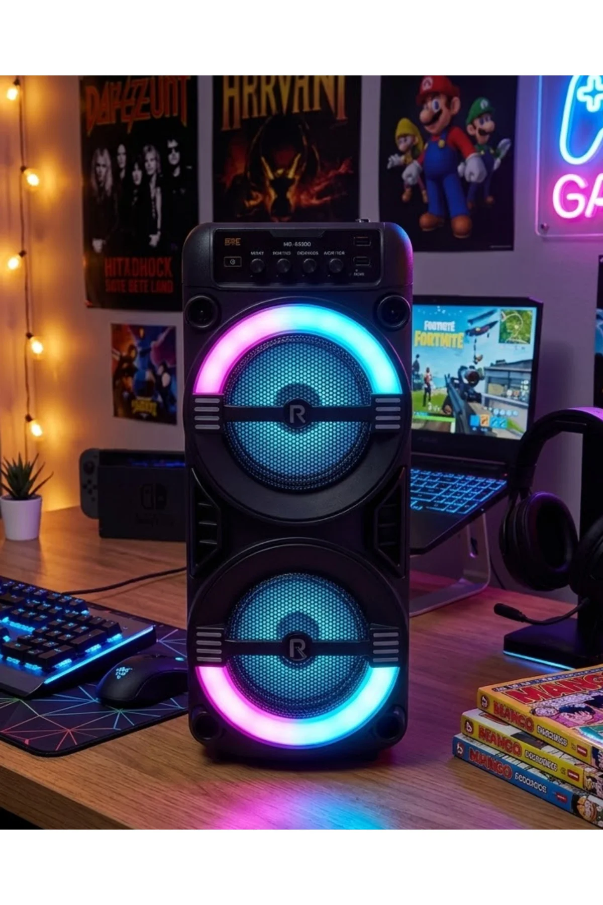 Kablosuz Bluetooth Hoparlör LED Işıklı USB ve TF Kart Destekli
