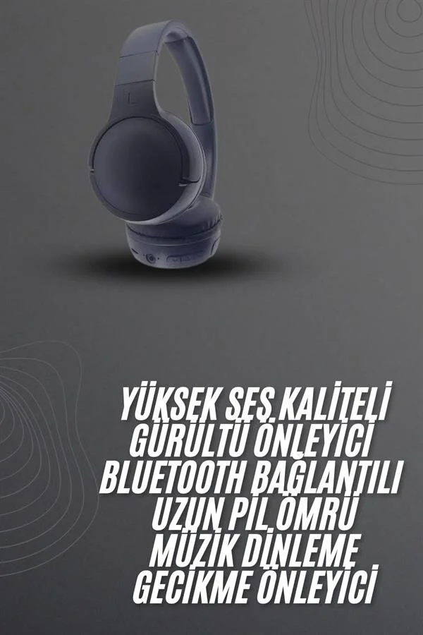 Kablosuz Bluetooth Kulaklık - Kulak Üstü Ayarlanabilir, 18 Saat Pil Ömrü ve Net Ses