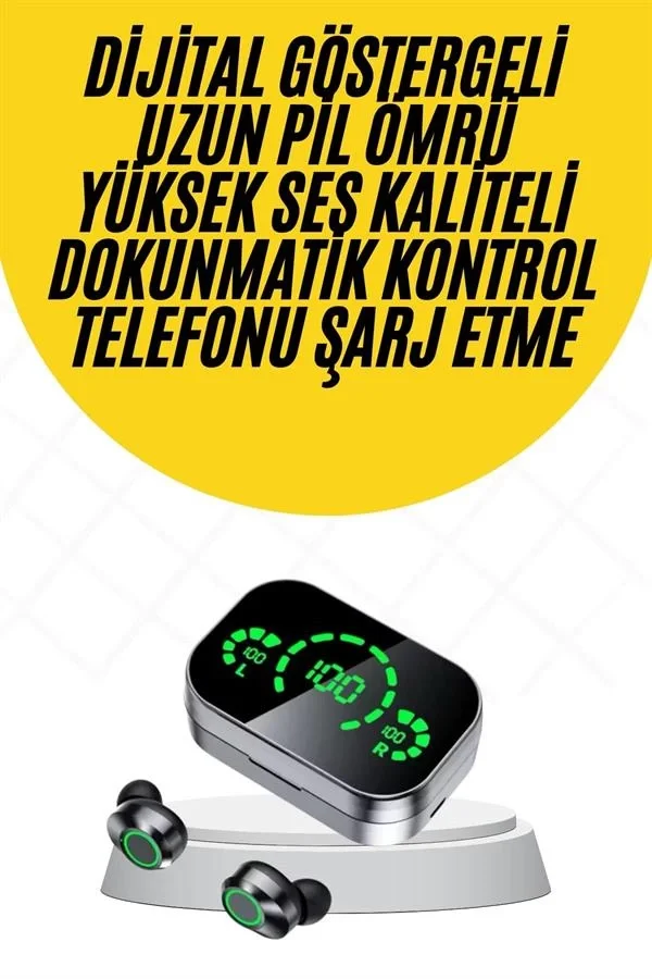 Kablosuz Bluetooth Kulaklık Çift Telefon Destekli Powerbankli Dij