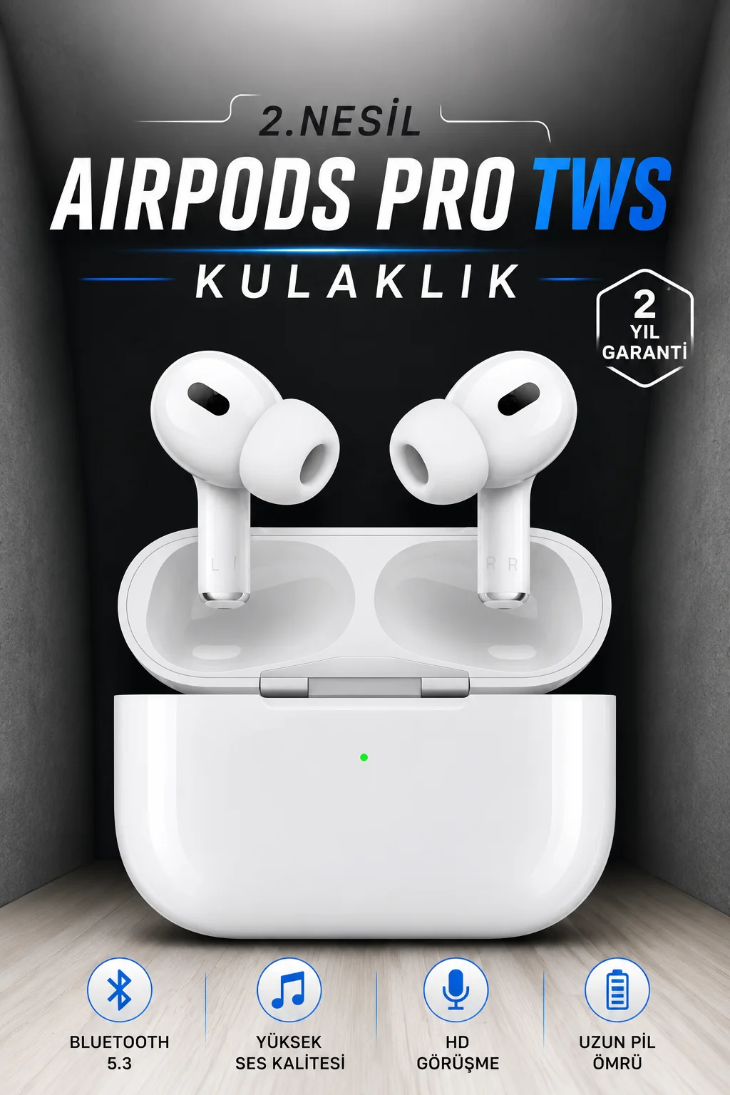 Kablosuz Bluetooth Kulaklık Gürültü Önleme, Su Geçirmez, Mikrofonlu