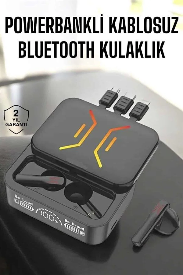 Kablosuz Bluetooth Kulaklık Powerbankli - Uzun Pil Ömrü, Yüksek Ses Kalitesi ve 3'ü 1 Arada Şarj