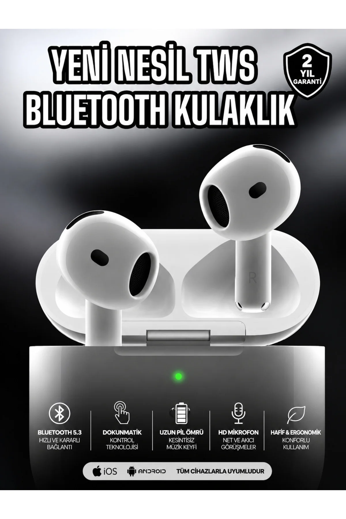 Kablosuz Bluetooth Kulaklık TWS ANC Özelliği Yüksek Ses Kaliteli