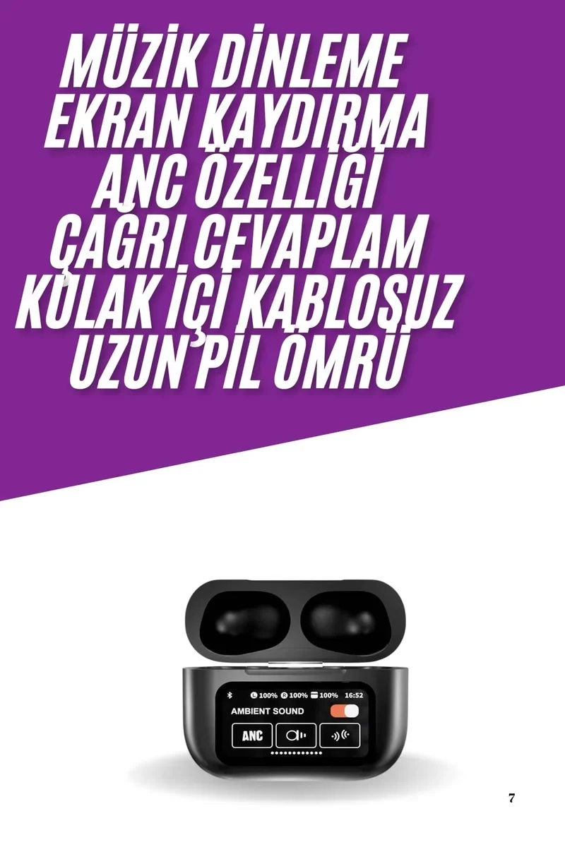 Kablosuz Bluetooth Kulaklık Pro Yeni Nesil - Dokunmatik Kontrol ve Aktif Gürültü Önleme