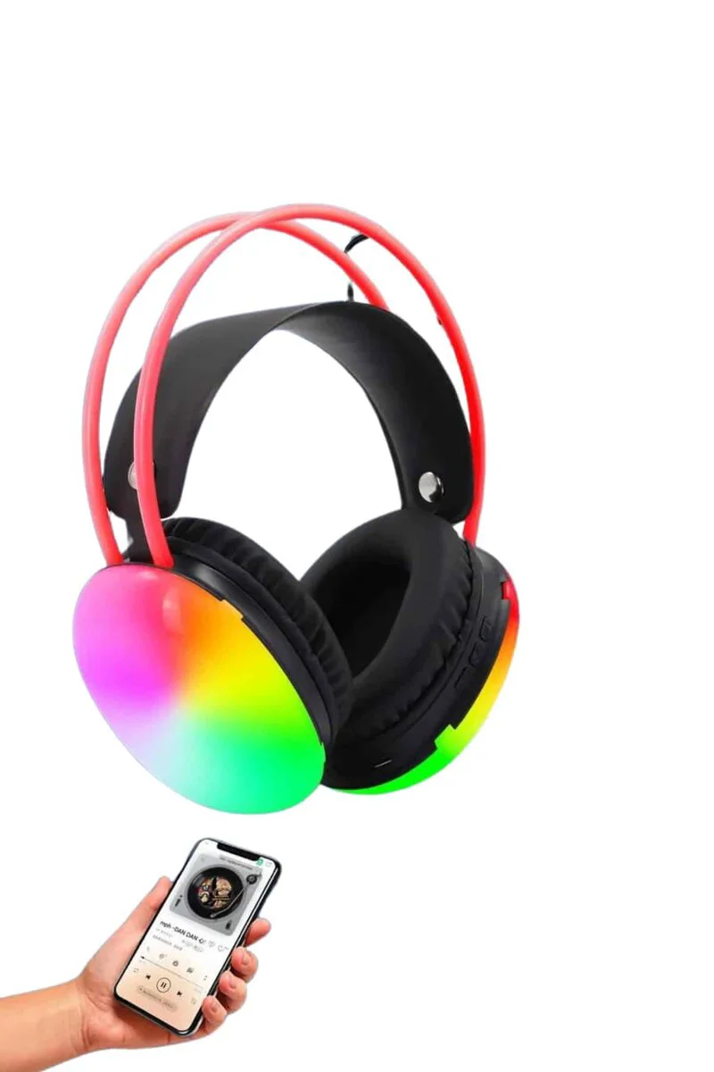Kablosuz Bluetooth Kulaklık RGB Işıklı 5.3 - Oyun, Müzik ve E-spor İçin Düşük Gecikme ve Uzun Pil Ömrü