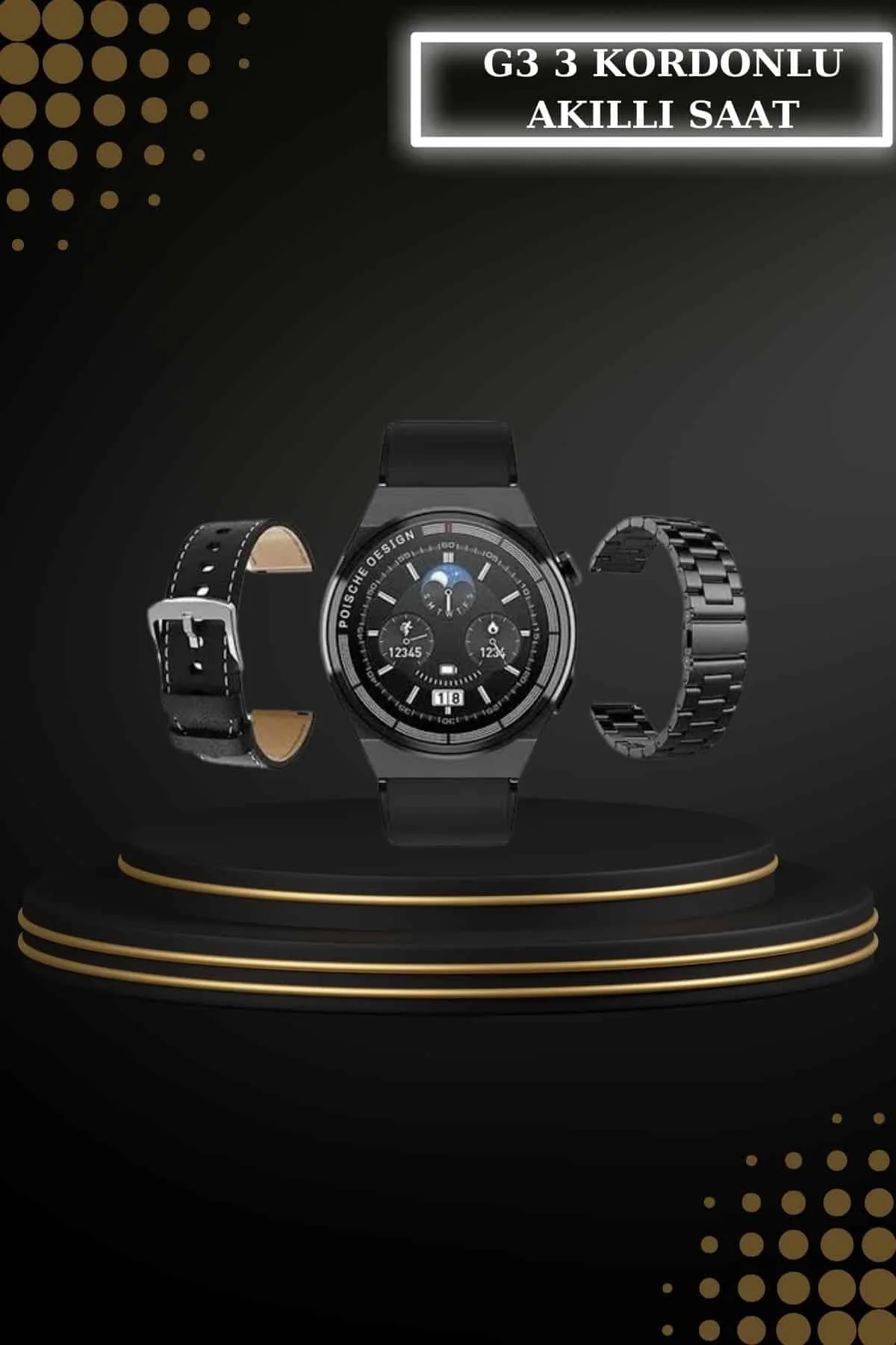 Kablosuz Bluetooth Kulaklık ve Kordon Hediyeli Akıllı Saat Nabız 