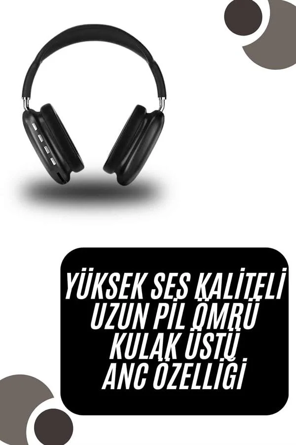 Kablosuz Bluetooth Kulaklık - Yumuşak Süngerli SD Kart Girişli Kulak Üstü
