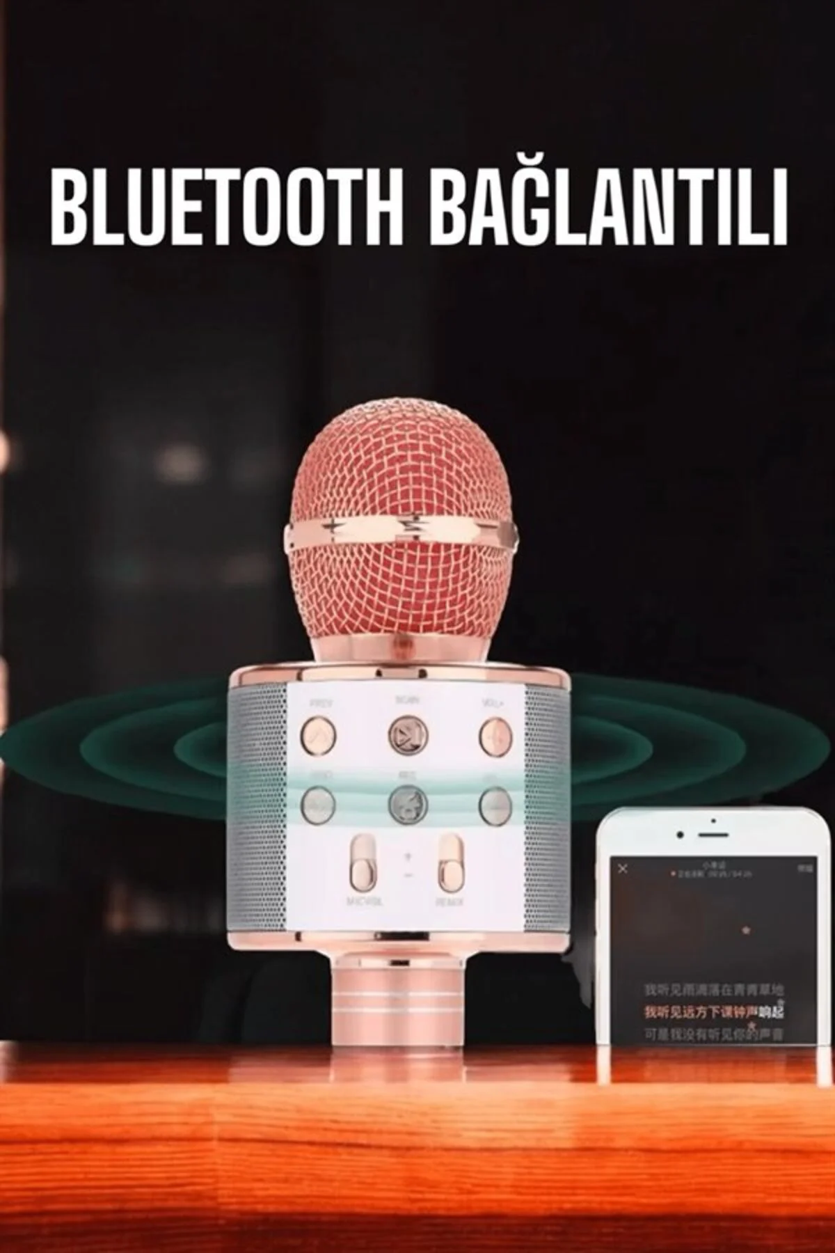 Kablosuz Bluetooth Karaoke Mikrofon Usb Ve Aux Girişli, Yüksek Ses Kalitesi