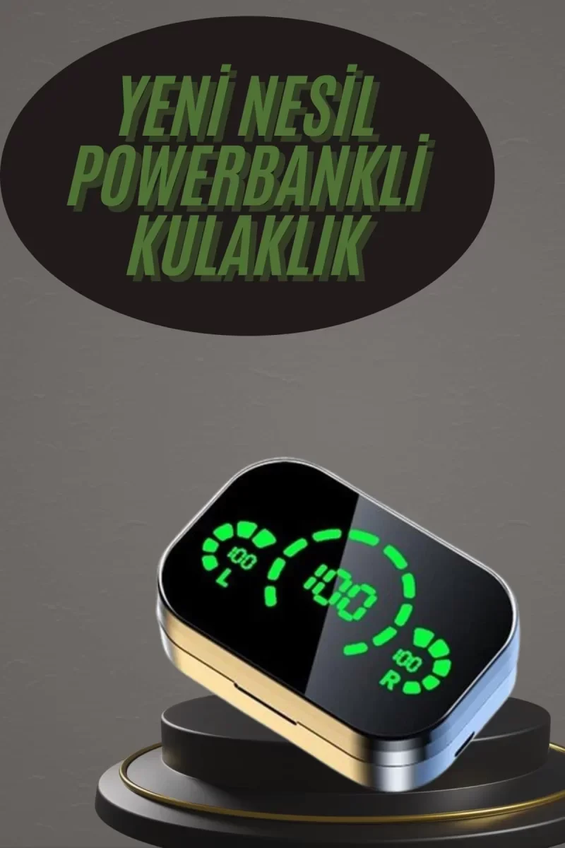 Kablosuz Bluetooth Kulaklık Çift Telefon Destekli Powerbankli Dij