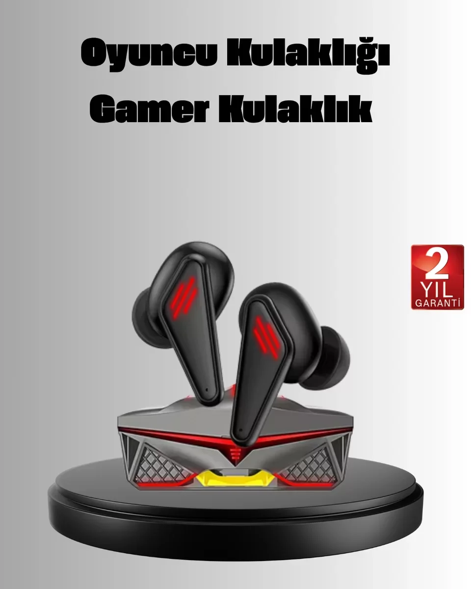 Kablosuz Bluetooth Kulaklık: 3D Ses, 45ms Düşük Gecikme ve LED Tasarım