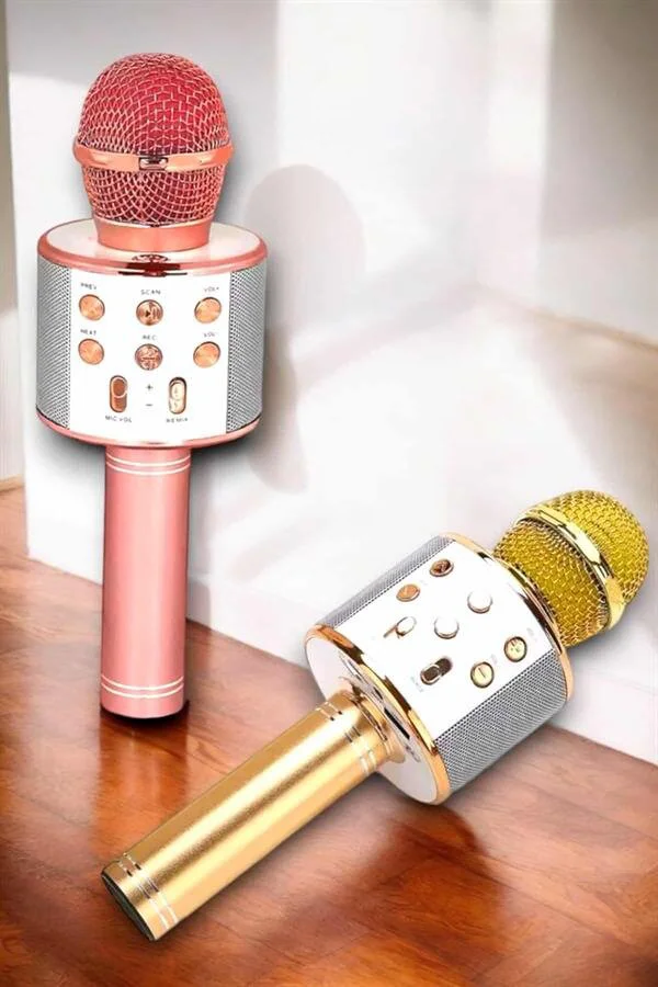 Kablosuz Bluetooth Karaoke Mikrofon - USB & AUX Girişli Yüksek Ses Kalitesi