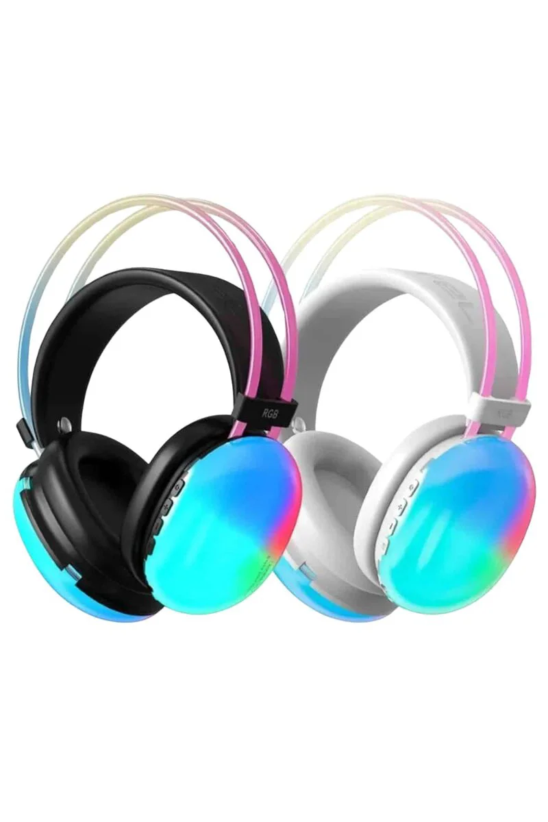 Kablosuz Bluetooth Kulaklık RGB Işıklı 5.3 - Oyun, Müzik ve E-spor İçin Düşük Gecikme ve Uzun Pil Ömrü