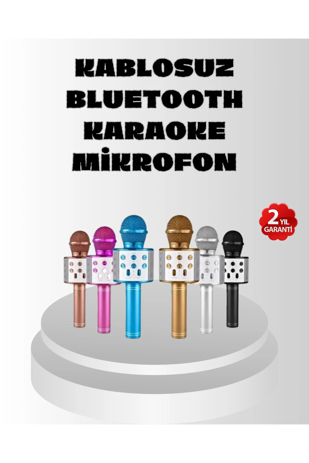 Kablosuz Bluetooth Karaoke Mikrofon Yankı Efektli - ayr1855-6298