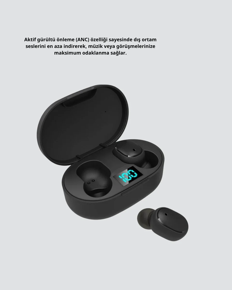 Kablosuz Bluetooth Kulaklık – Gürültü Önleyici Suya Dayanıklı Mikrofonlu Uzun Pil Ömürlü