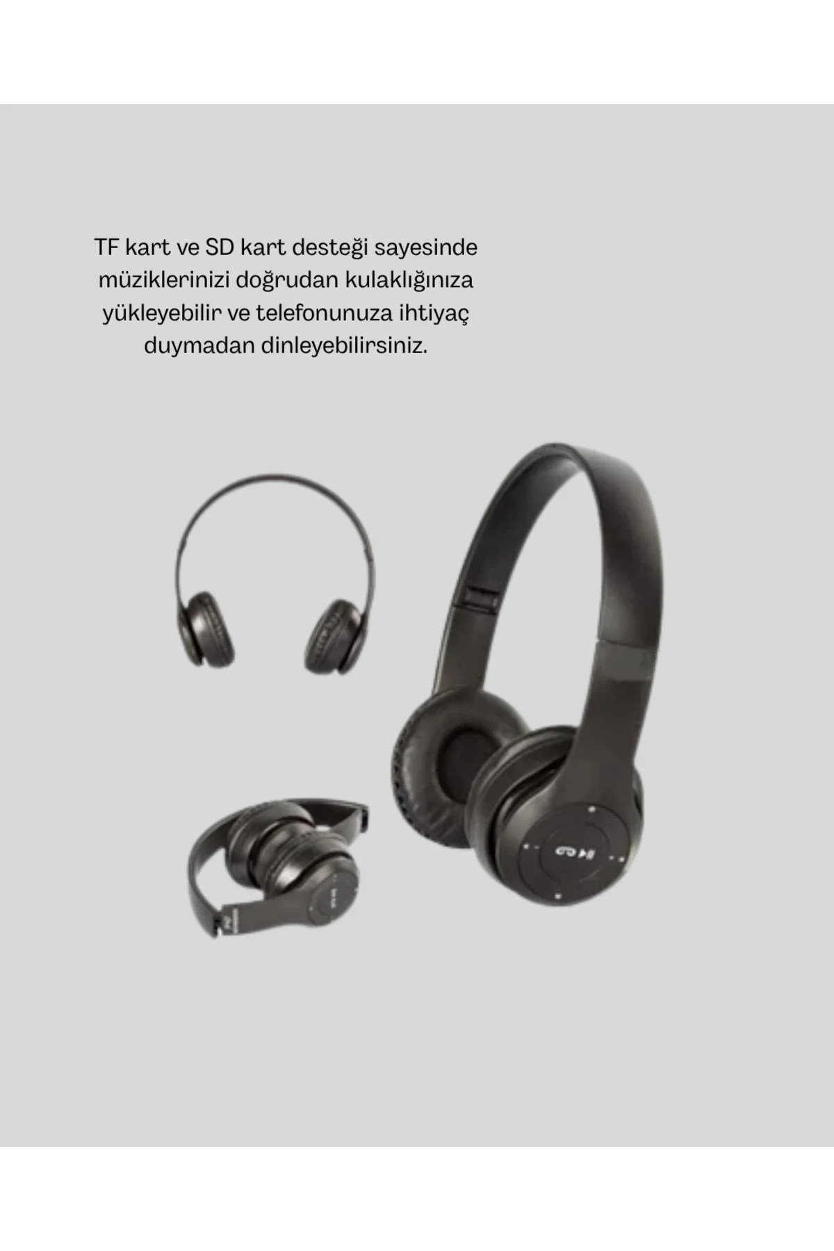 Kablosuz Bluetooth Kulaklık – TF Kart, AUX, Mikrofonlu, Suya Daya