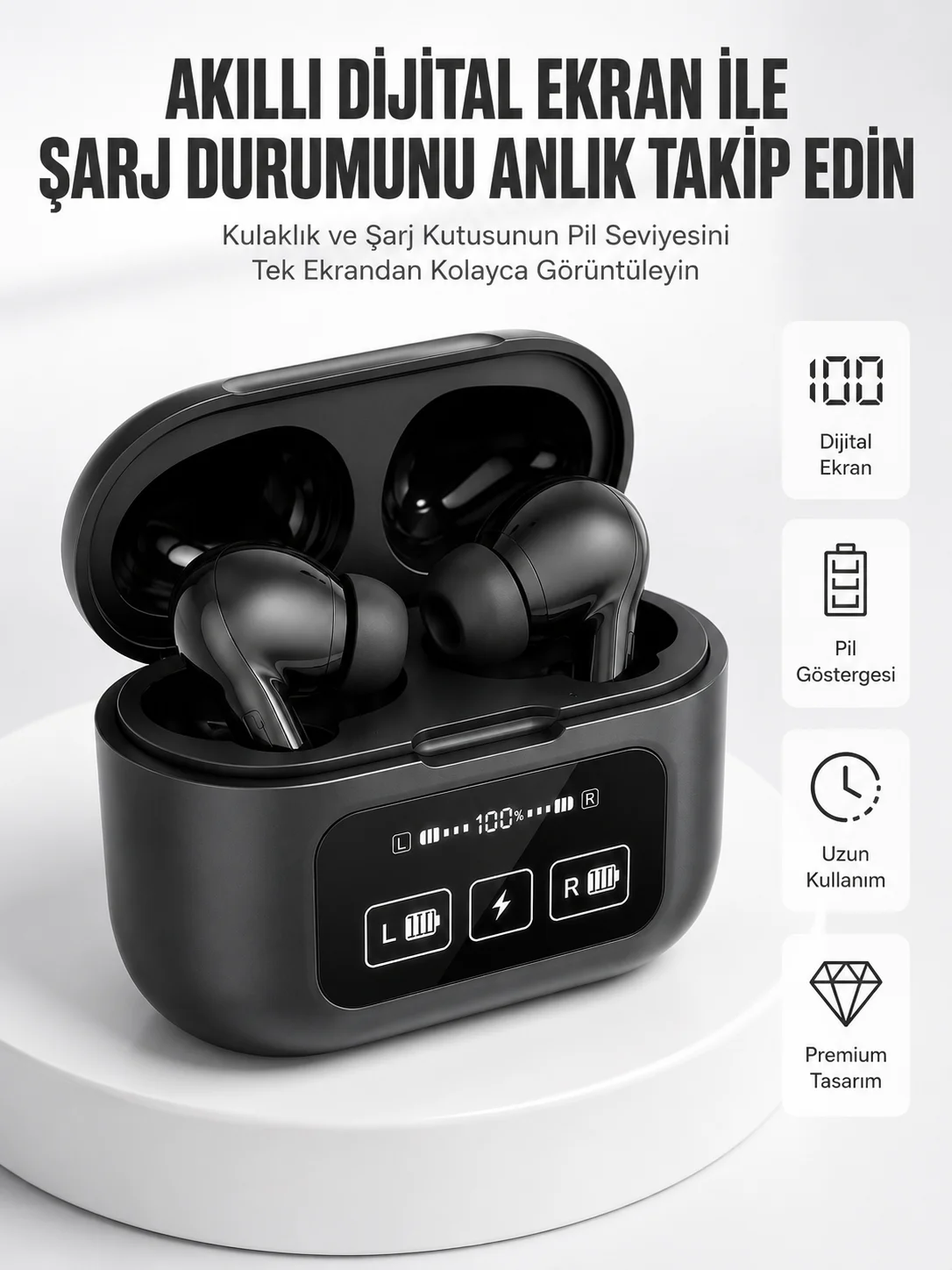 Kablosuz Bluetooth Kulaklık Pro Yeni Nesil Dokunmatik Kontrol