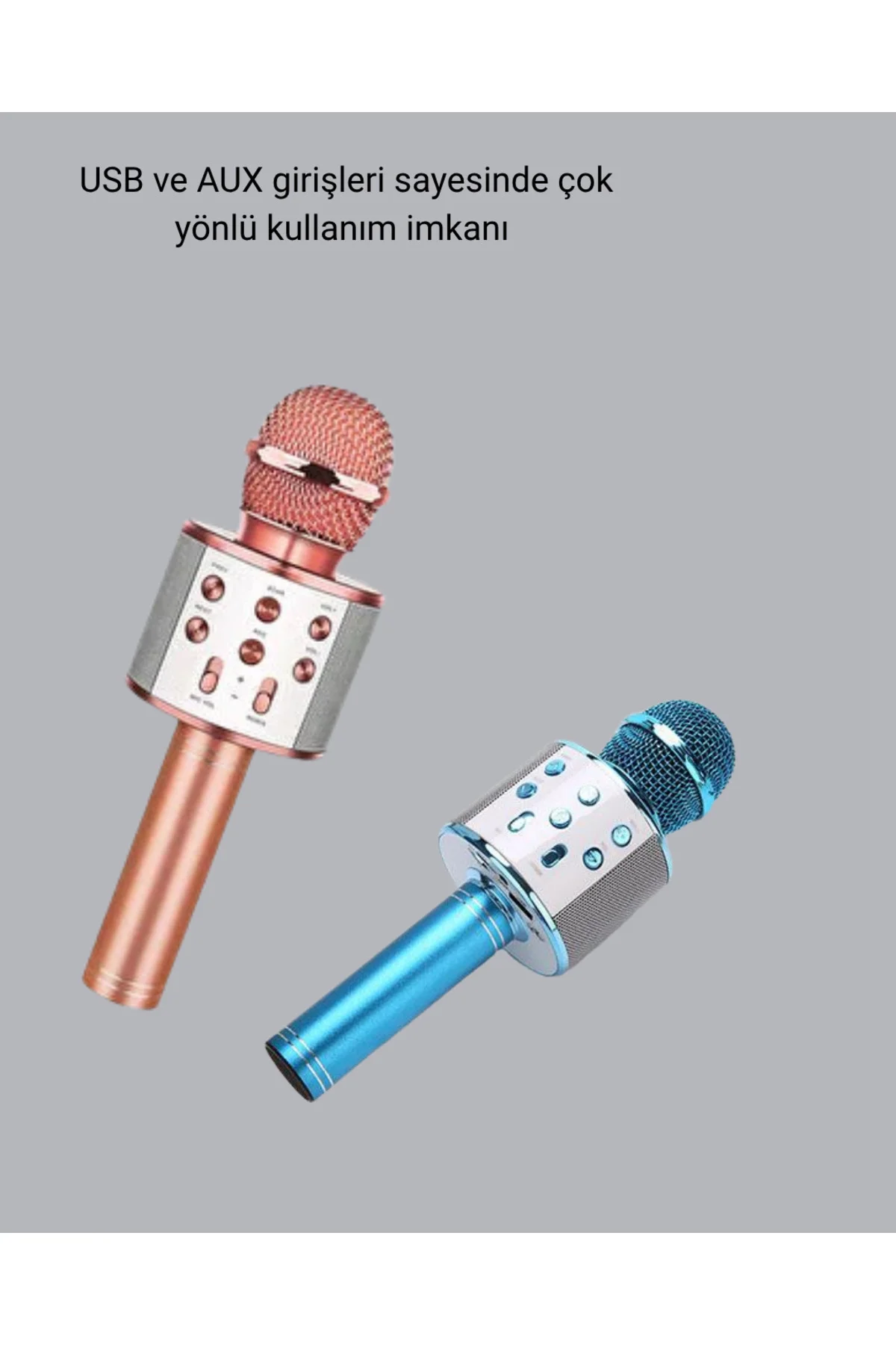 Kablosuz Bluetooth Karaoke Mikrofon Yankı Efektli - Görsel 3