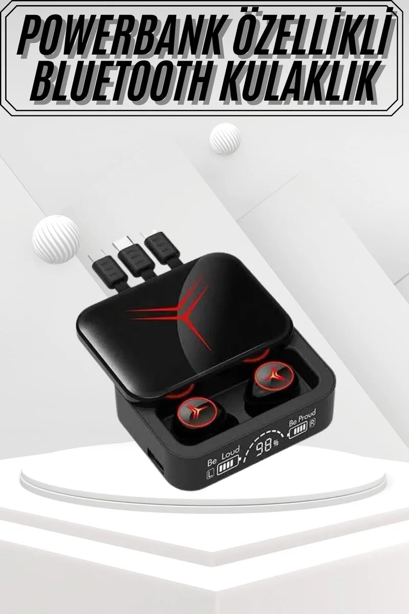 Kablosuz Bluetooth Kulaklık Powerbank Özellikli Gürültü Engelleme ve HD Mikrofon