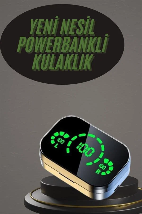 Kablosuz Bluetooth Kulaklık Powerbanklı Su Geçirmez Spor Kulaklık Çift Telefon Desteği