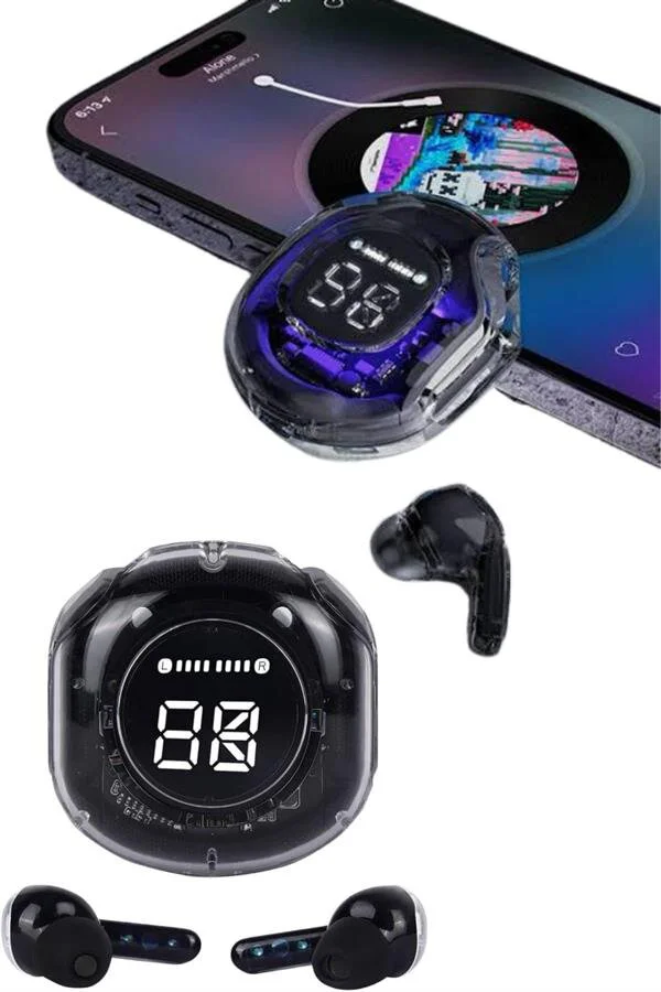 Kablosuz Bluetooth Kulaklık - Hifi Ses Kalitesi, Bluetooth 5.3, LED Ekran ve Kablosuz Şarj