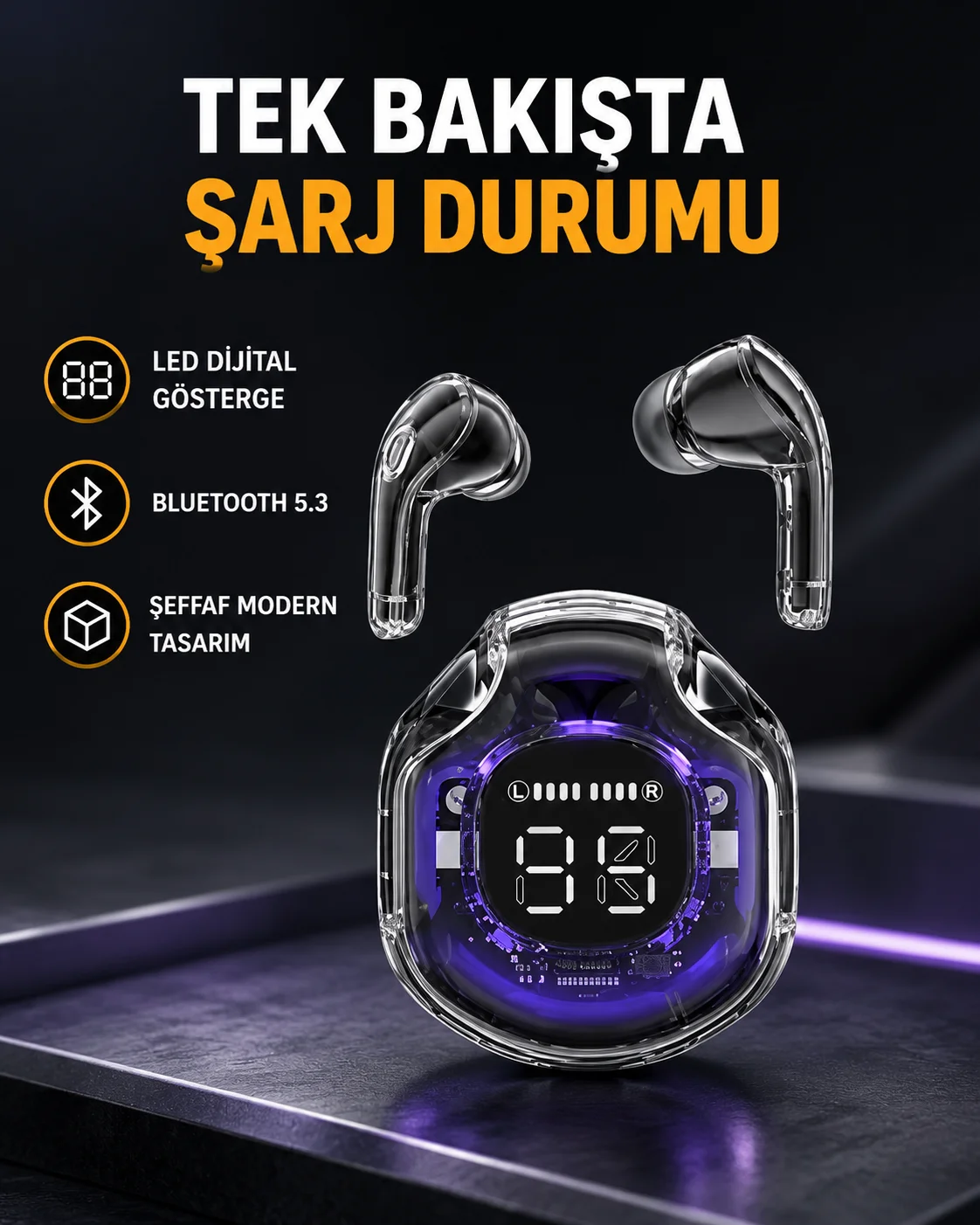 Kablosuz Bluetooth Kulaklık Hifi Ses Kalitesi ve Mikrofonlu